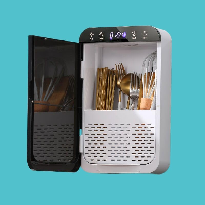 筷子筒壁挂式筷子笼家用厨房筷子篓筷子勺子 Wok Spatula and Ladle,置物架 Under Sink Storage for Kitchen Bathroom Cabinet,筷子收纳盒 Storage Bins,-珍珠白【智能/风干//防潮】