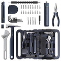 HOTO 40-Piece Tool Kit, Household Essentials Tool Set w/Smart Electric Screwdriver (LED, 3 Torque) + 14 Tools & 26 Accessories Including Allen Wrenches Sets | Pro-Grade Compact Organizer